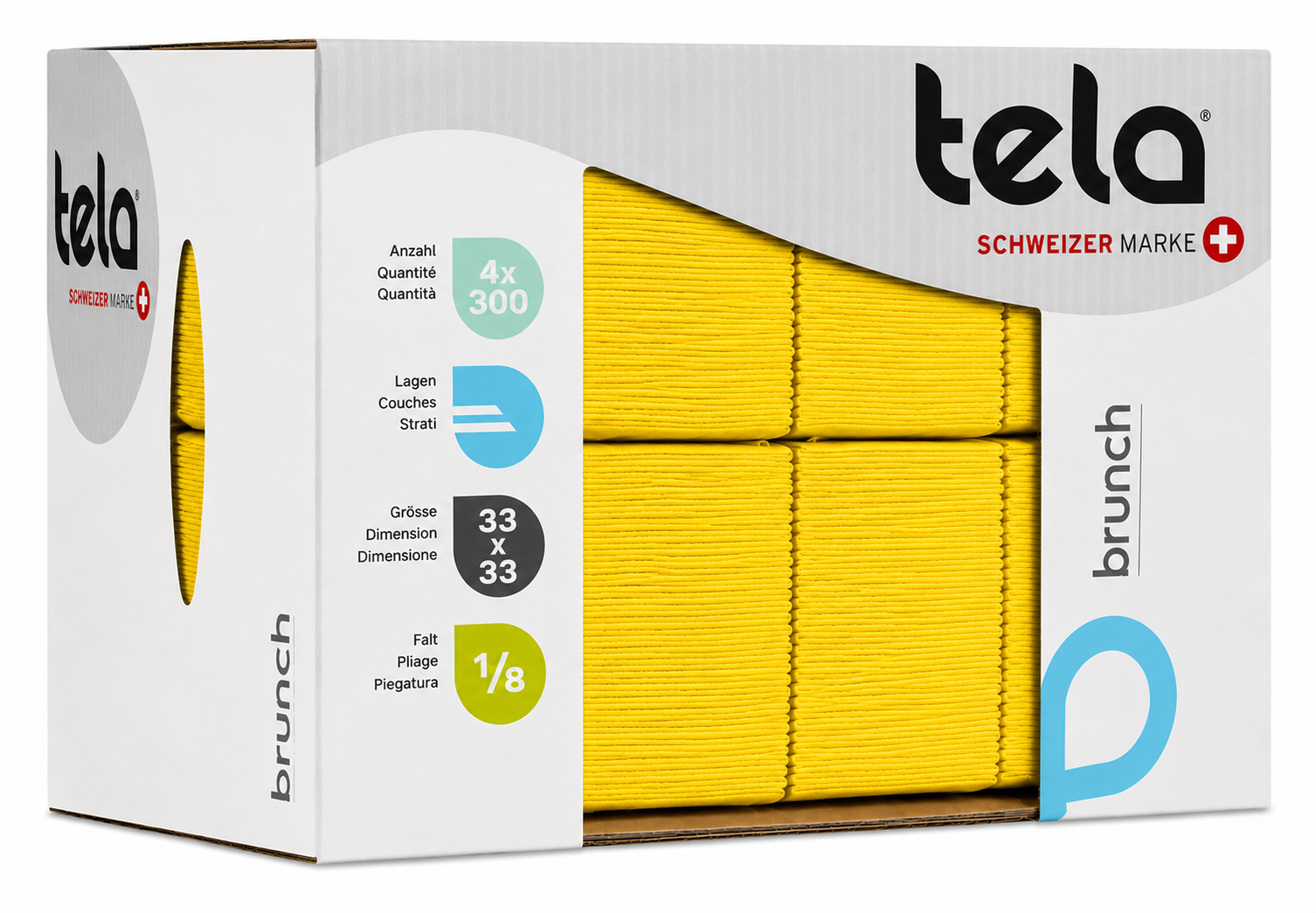 Tela Servietten Brunch 1/8 33x33cm gelb