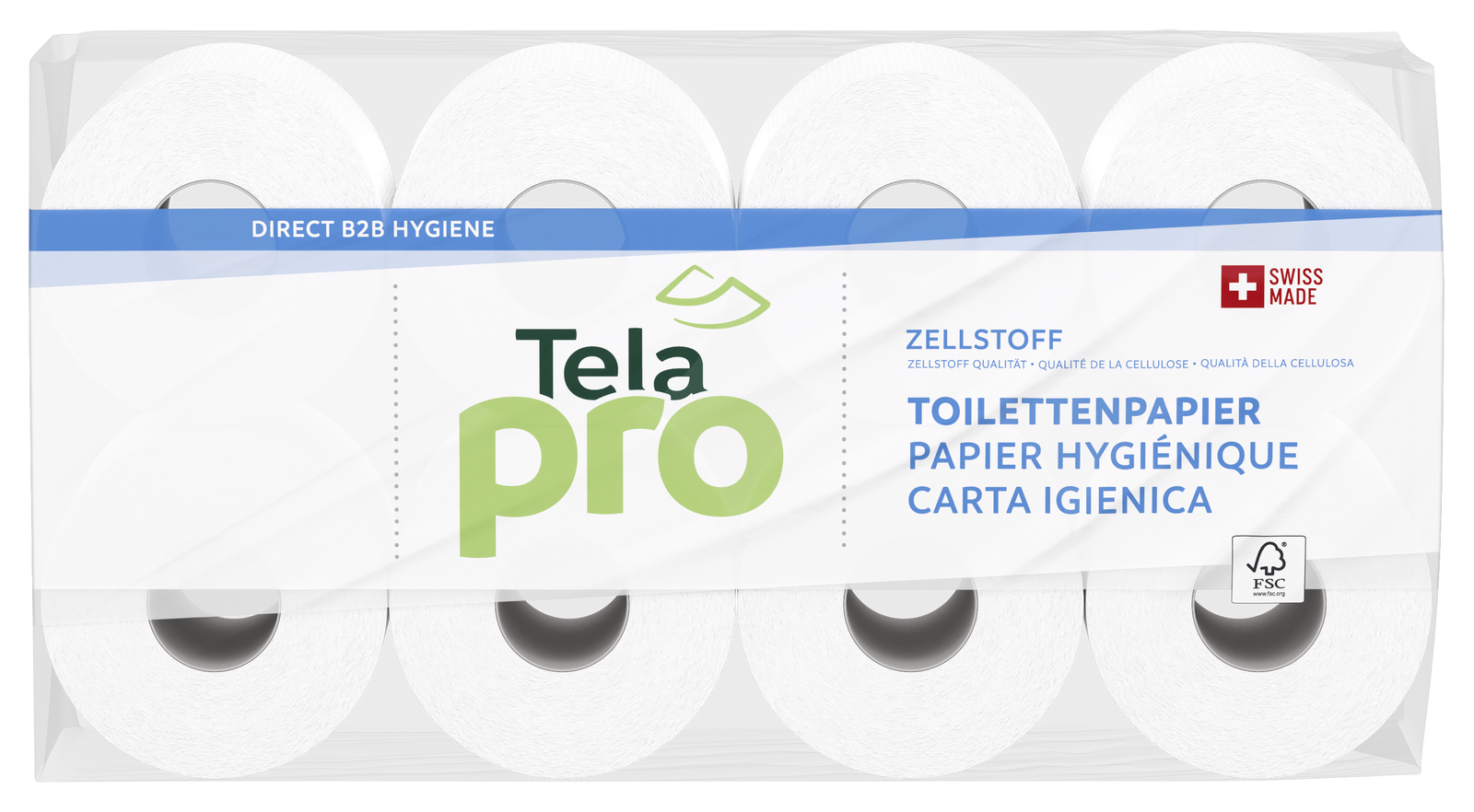 Toilettenpapier Tela pro Zellstoffqualität  3-lg 250 Blatt