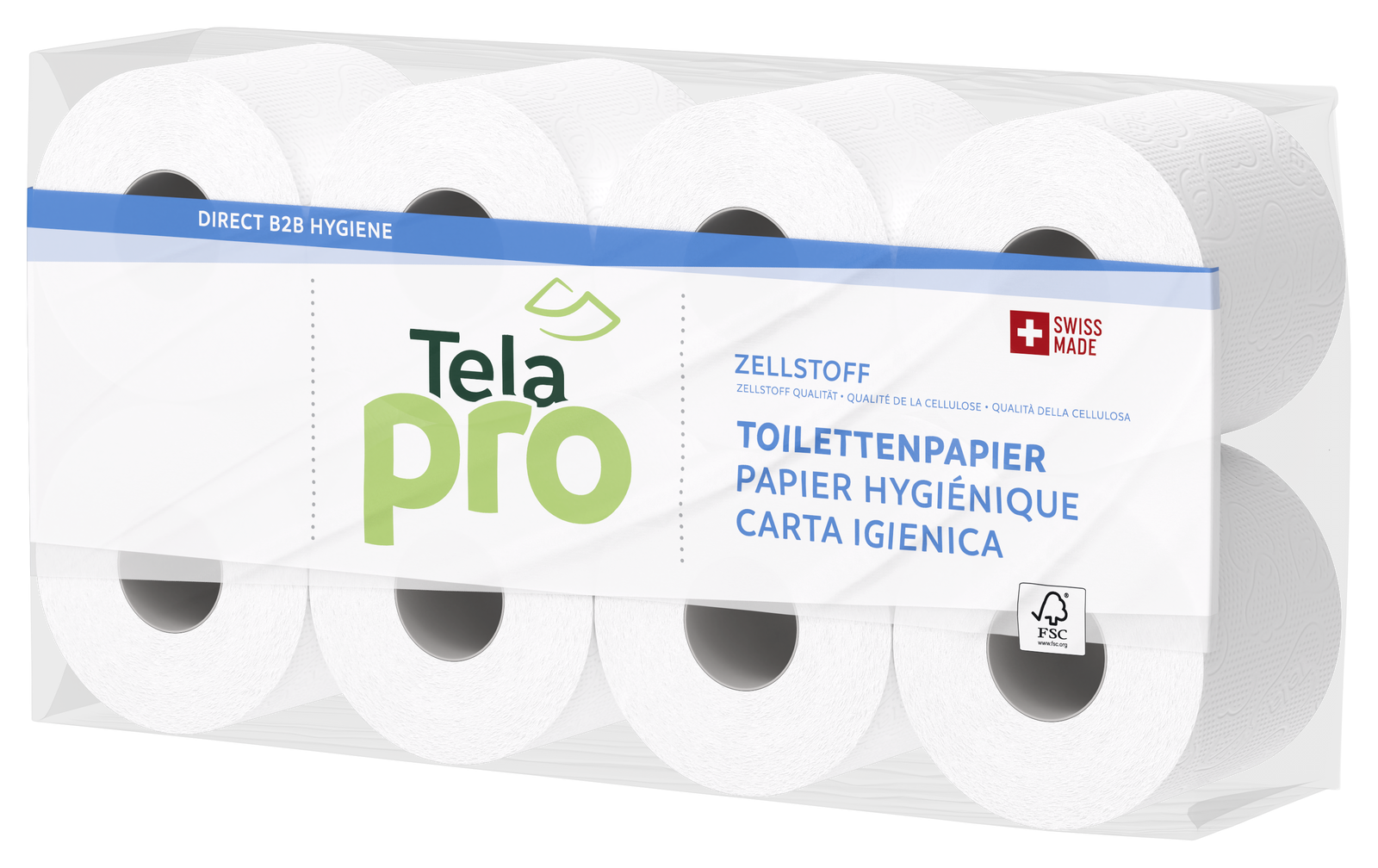 Toilettenpapier Tela pro Zellstoffqualität 4-lg 180 Blatt