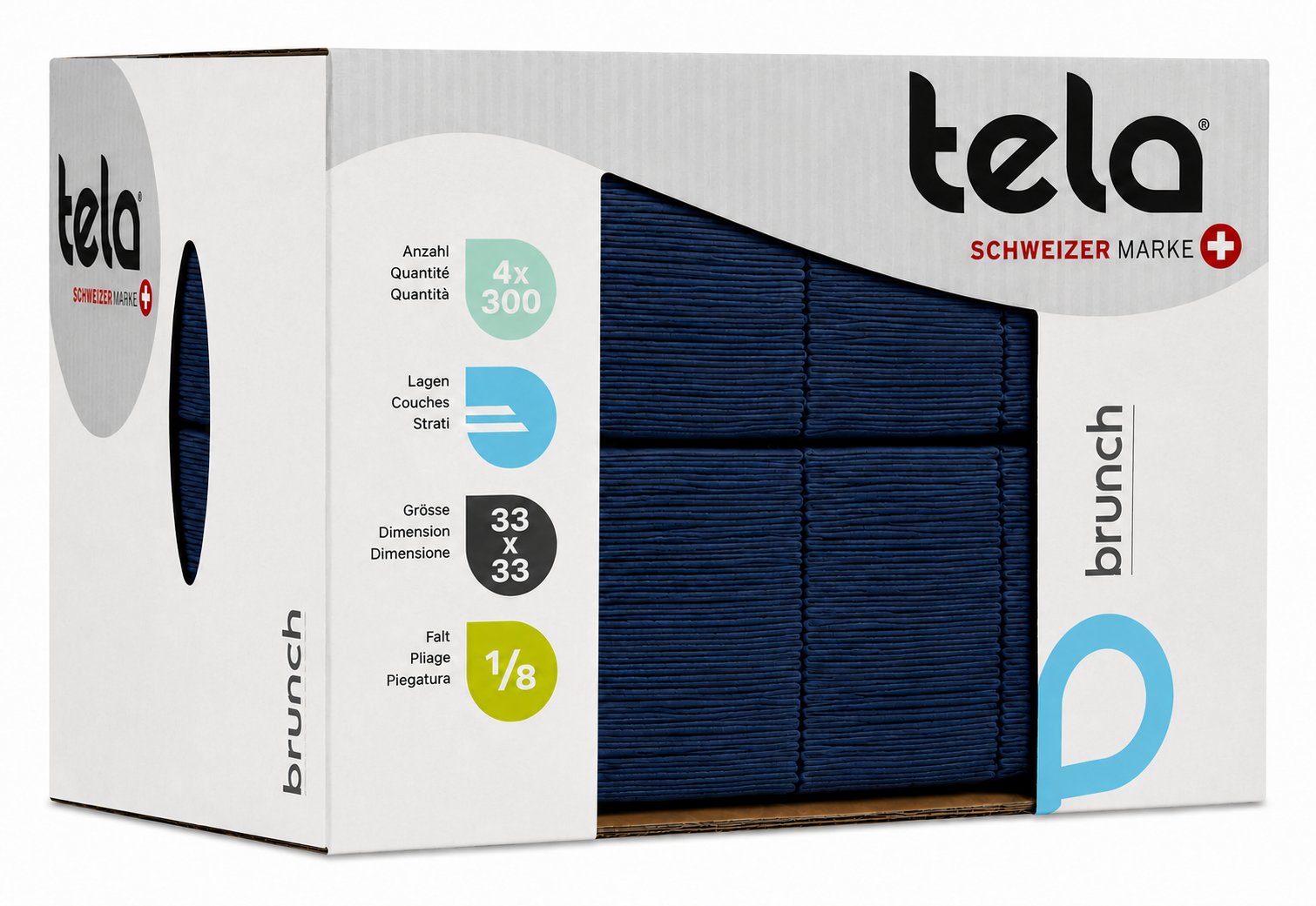 Tela Servietten Brunch 1/8 33x33cm blau